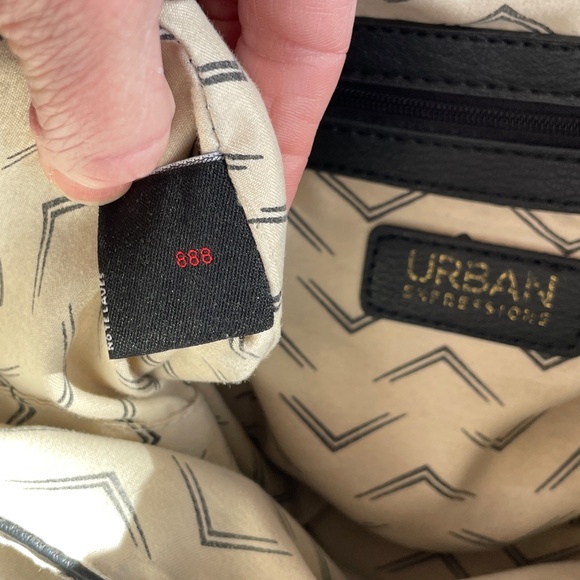 Urban Expressions Black Hobo Bag - Braided Shoulder Strap - Vegan Leather - Picture 9 of 10